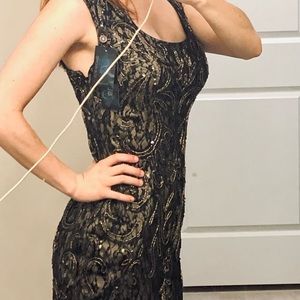 Designer Sue Wong Heavily Beaded Floor Length Gown